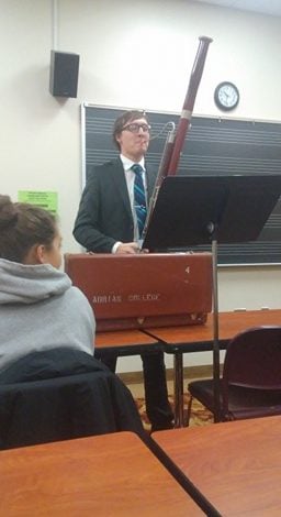 Brother Bielskis Performs for Music History Class (Adrian 20171109)