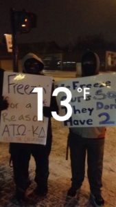 Over $1000 Raised on Freeze-A-Thon Day 1 (North Dakota State 20160209)