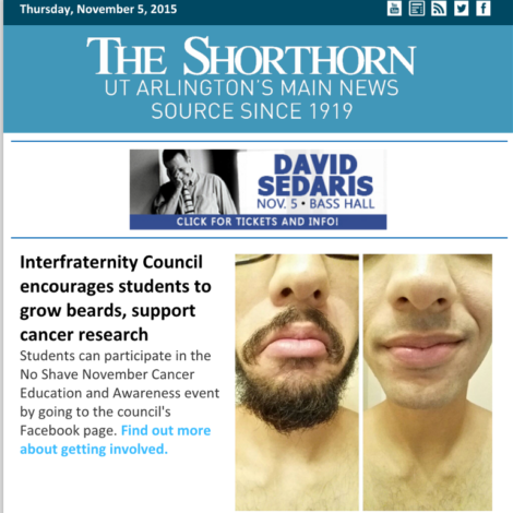Brothers Featured in University Paper (Texas Arlington 20151105)