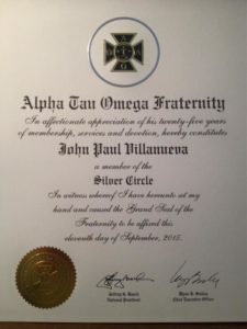 Eta Psi's Distinguished Alumni Villanueva Becomes Member of the Silver Circle (West Florida 20151214)