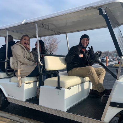 Brother Freeby Drives Around Winter Graduation Attendees