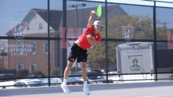 Alpha Pi Brothers compete in First Spring Tennis Match