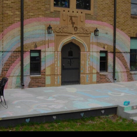 Chalk Painting to Remember the Loss of Solara and Laiken Frank