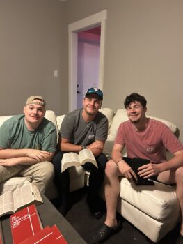 Brothers Gather for Bible Study After Chapter