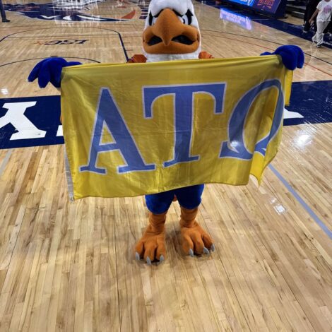 UT Tyler Mascot flies the ATO flag