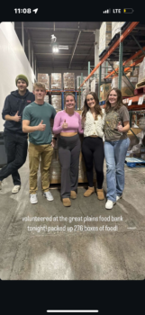 Volunteering at the Great Plains Food Bank!