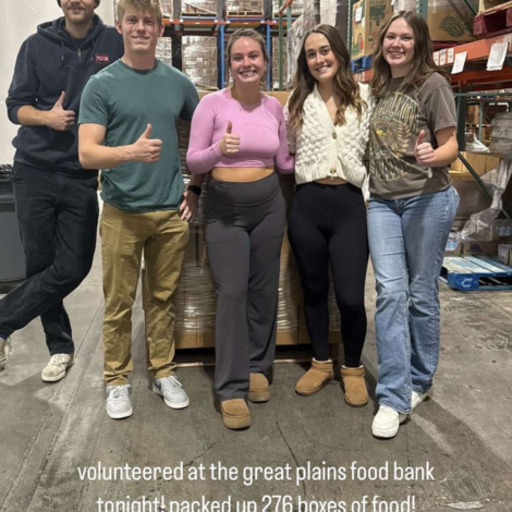 Volunteering at the Great Plains Food Bank!