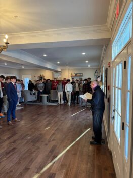 PRIEST BLESSES OUR CHAPTER HOUSE