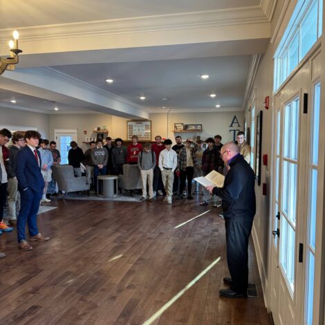 PRIEST BLESSES OUR CHAPTER HOUSE