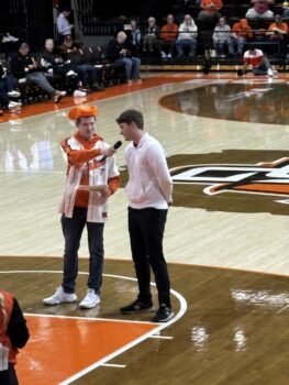Epsilon Kappa wins "Fan Of The Game" at Falcon Basketball game