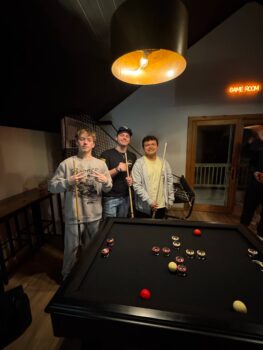BROTHERS PLAY BAYLOR BUMPER POOL