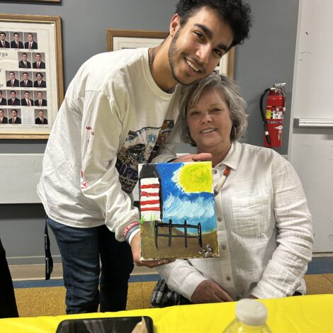 Mom and Son Painting