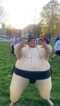 Brother Competes in Sumo Wrestling
