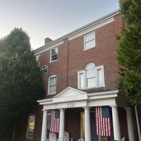 Alpha Pi Chapter hangs flags for Patriot Day