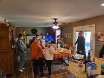 Brother celebrating thanksgiving