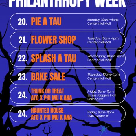 Zeta Omega Philanthropy Schedule Fall 2025