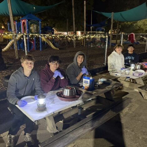 Brothers making S’mores for Community Service