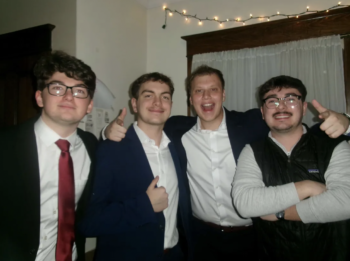 Brothers Hang out with Alumni