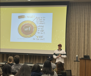 Zeta Alpha Brother Presents to FSL Leaders about Simon Sineks Golden Circle
