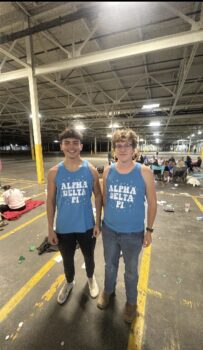 Brother Hank Larkin and Brother Woodrow sport a sorority