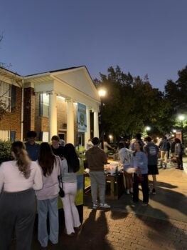 Chapter members enjoying time together at a campus event