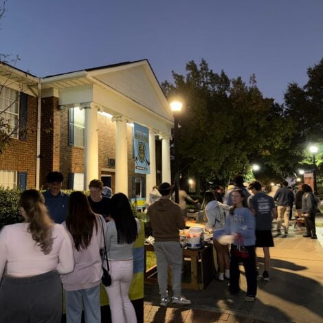Chapter members enjoying time together at a campus event